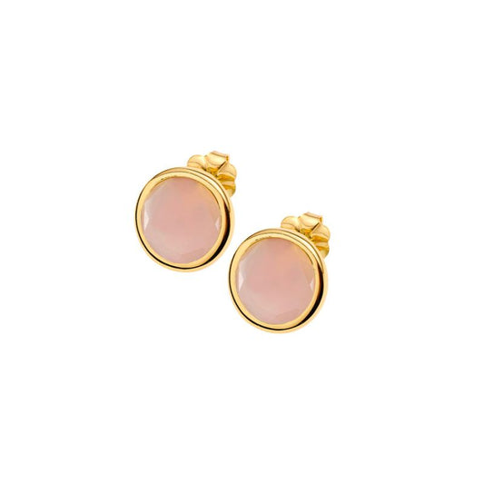 Le Chicche stud earrings with 16mm milky pink glass pastes