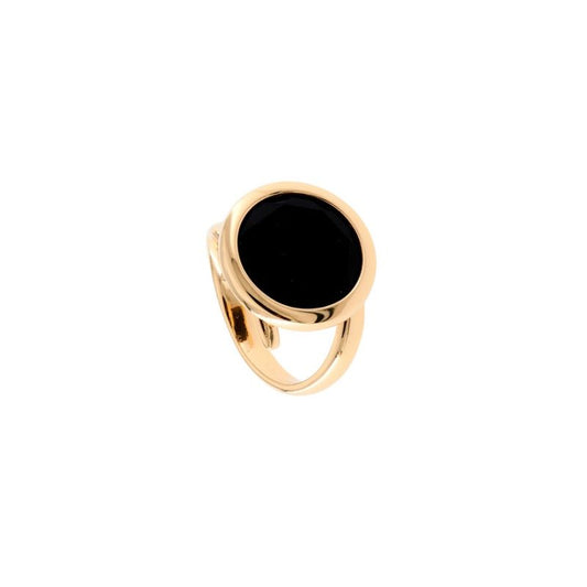 Tonde Reverse ring with 16mm black glass paste