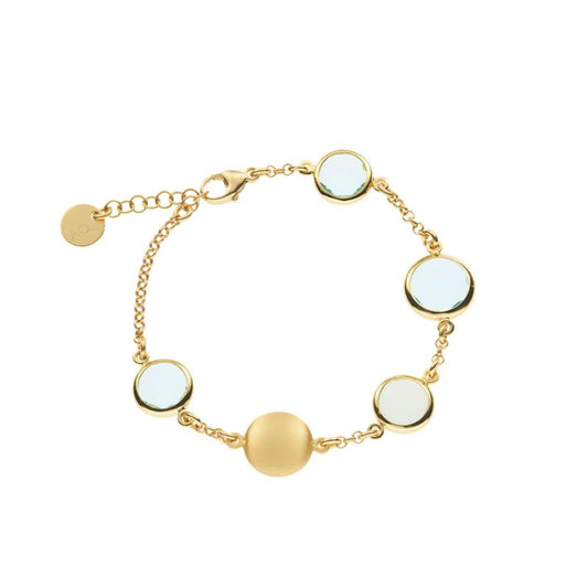 Le Chicche bracelet with soap-shaped elements and aquamarine glasses