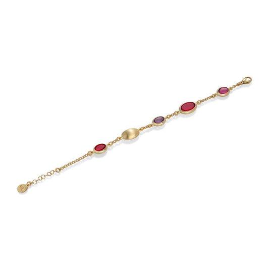 Caramelle Ovali bracelet with red tones glass pastes