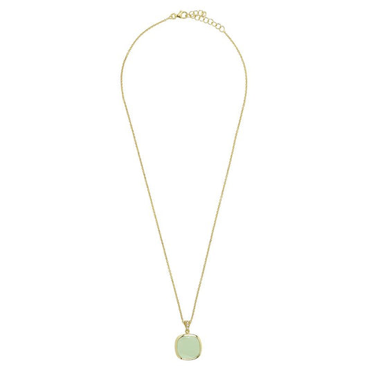 Aquacaramelle necklace with milky green faceted glass stone