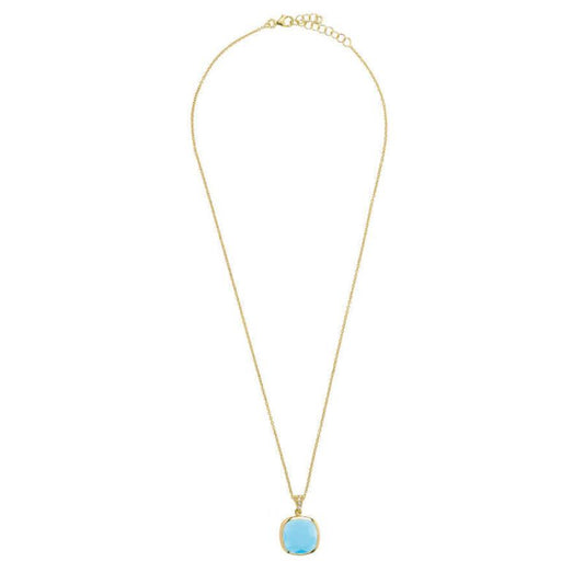 Aquacaramelle Reverse necklace with light petrol. glass paste pendant