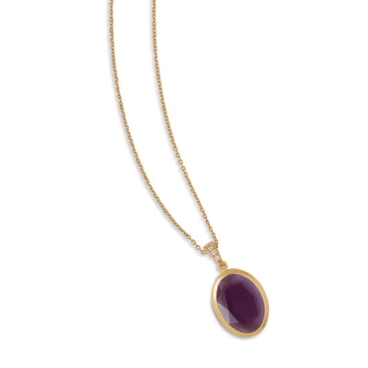 Caramelle Ovali necklace with big Amethyst pendant