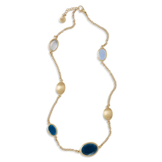 Caramelle Ovali necklace with blue tones glass pastes