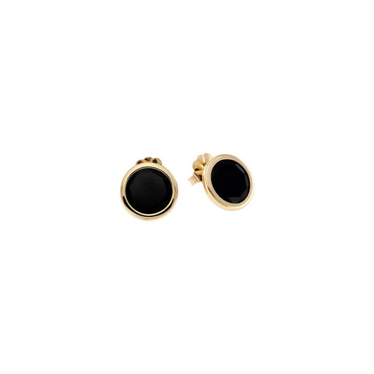 Tonde Reverse stud earrings with black glass paste 16mm